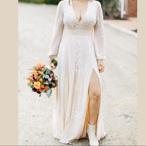 BHLDN Belize Dress with custom slit added